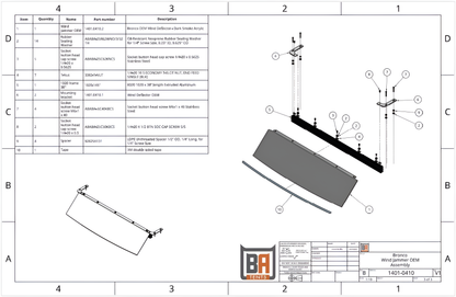 2021-24 Ford Bronco Wind Deflector for OEM Roof Rack