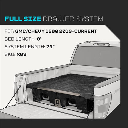 DECKED Truck Bed Storage System Compatible with GMC/Chevy 1500 2019-Current 8'