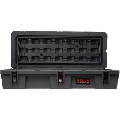 ROAM 95L Rugged Case ‚Äî large low-profile durable storage box shown with open lid
