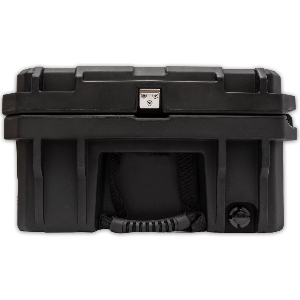 ROAM 95L Rugged Case ‚Äî large low-profile durable storage box with Nylon rope handles, bottle opener and drain plug