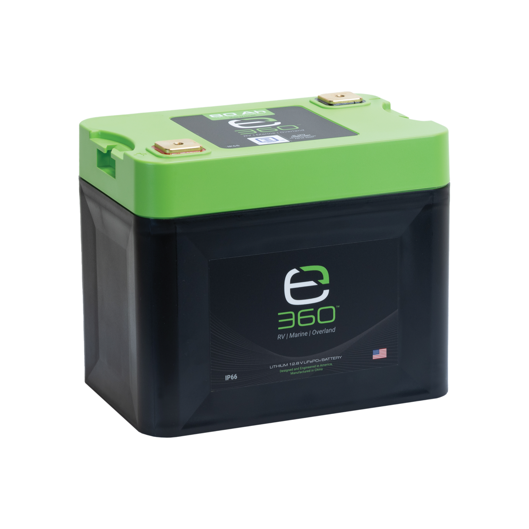 E360 12.8V 80Ah G24 High-Density LiFePO4 Deep Cycle Battery [C]