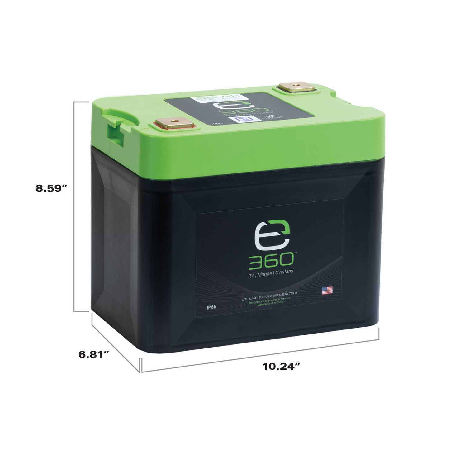 E360 12.8V 95Ah G24 Extreme-Density LiFePO4 Deep Cycle Battery [B]