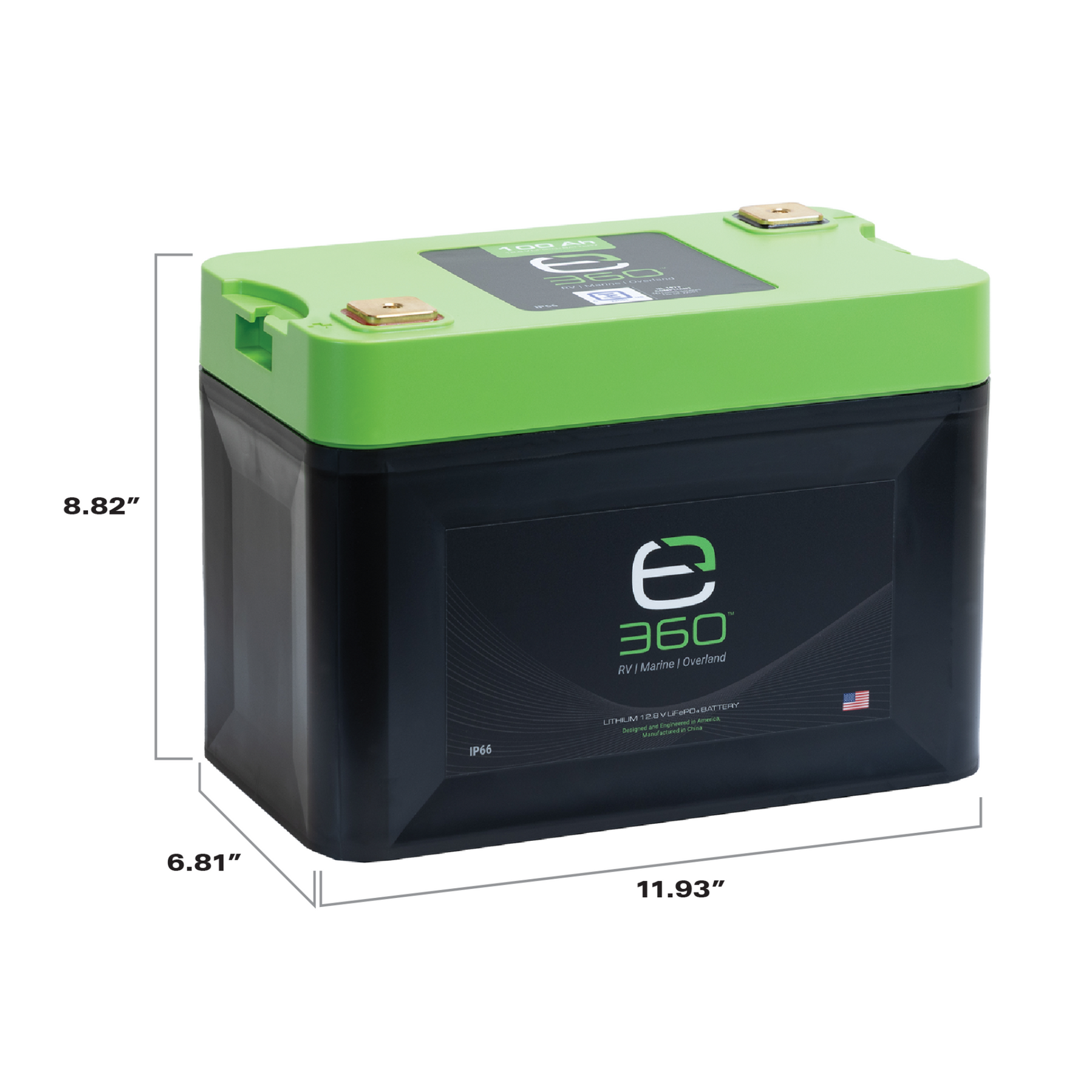 E360 12.8V 100Ah G27 High-Density LiFePO4 Deep Cycle Battery [A]