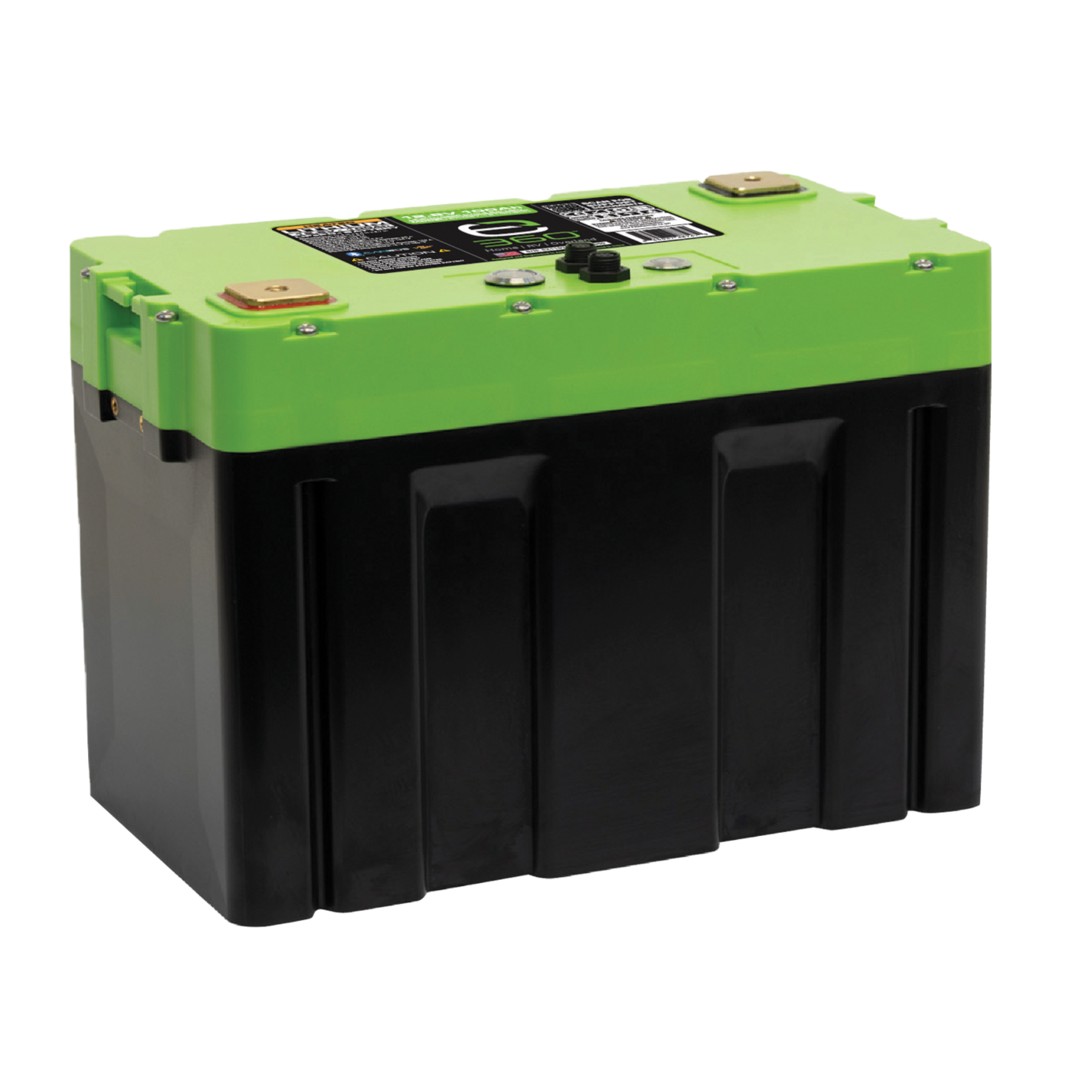E360 Group 27 12V 102Ah Deep Cycle LiFePO4 Battery with Bluetooth, CAN Bus, and VHC (Vertical Heat Conduction) Internal Heating. [A]
