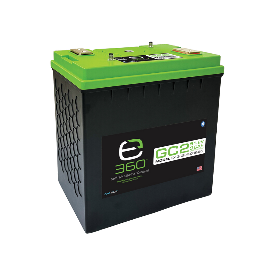 E360 51.2V 36Ah GC2 LiFePO4 Deep Cycle Battery. Includes Bluetooth and CAN Bus. [A]